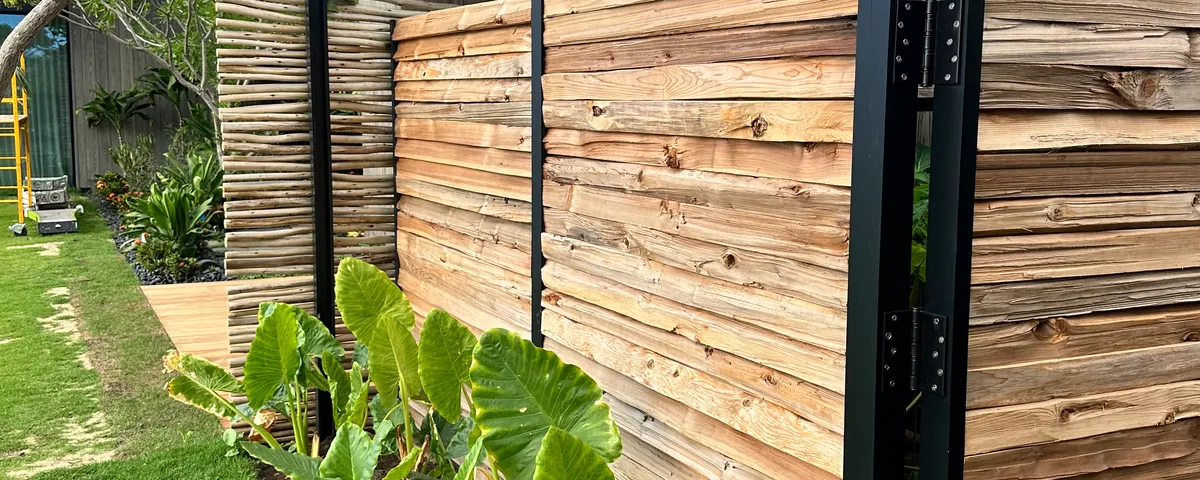 Custom metal and wood privacy fence Lahaina West Maui by Great General LLC