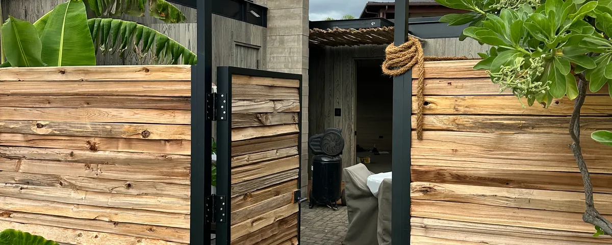 Custom metal gate installation Kihei South Maui by Great General LLC