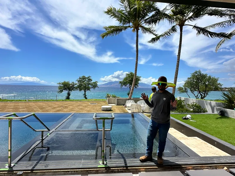 Metal fabrication Maui luxury pool railing